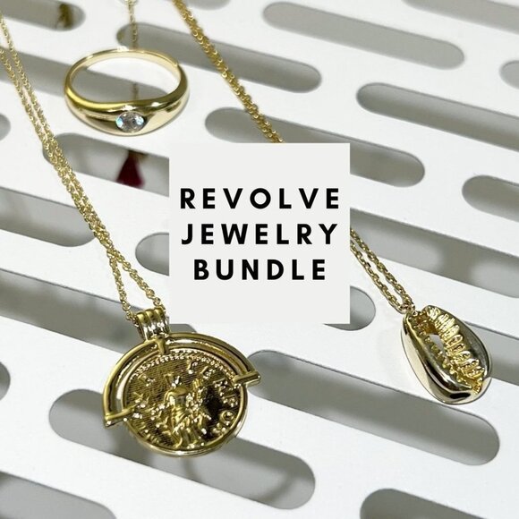 REVOLVE 3 Piece Jewelry Bundle Necklaces Ring - Picture 1 of 4